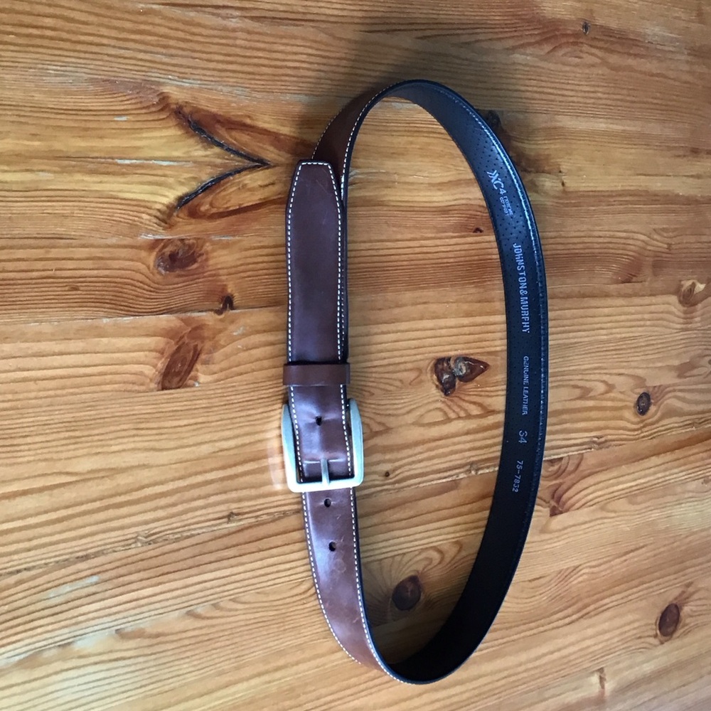 Johnston & Murphy Brown Leather Belt
